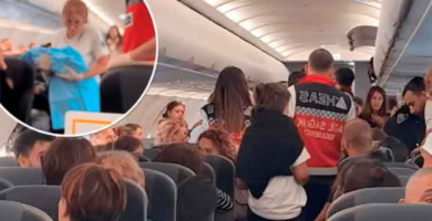 Mujer da a luz en pleno Vuelo